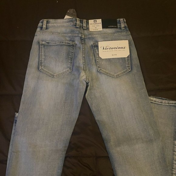 Victorious Men Rip and Repair Denim Jeans - Picture 5 of 5